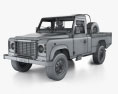 Land Rover Defender 110 PickUp with HQ interior 2014 3d model wire render