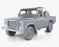 Land Rover Defender 110 PickUp with HQ interior 2014 3d model clay render