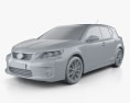 Lexus CT 200h 2013 3d model clay render