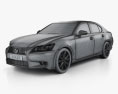 Lexus GS 2014 3D模型 wire render