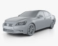 Lexus GS 2014 3D 모델  clay render