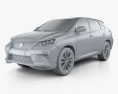 Lexus RX F Sport ハイブリッ (AL10) 2015 3Dモデル clay render