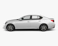 Lexus GS F Sport hybrid (L10) with HQ interior 2015 3d model side view
