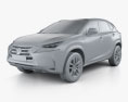 Lexus NX hybrid 2017 3D-Modell clay render