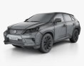 Lexus RX F sport 하이브리드 2015 3D 모델  wire render