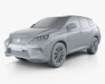 Lexus RX F sport hybride 2015 Modèle 3d clay render