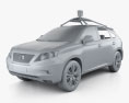 Lexus RX Google Self-driving 2015 3d model clay render