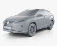 Lexus RX hybrid 2019 3d model clay render