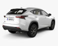 Lexus NX F sport with HQ interior 2017 3d model back view