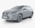Lexus RX F Sport 2019 Modèle 3d clay render