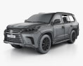 Lexus LX 2021 3D模型 wire render