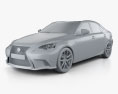 Lexus IS (XE30) F Sport with HQ interior 2016 3d model clay render