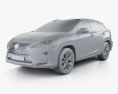 Lexus RX 200t 2019 3d model clay render