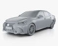 Lexus GS 2018 3d model clay render