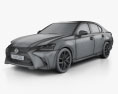 Lexus GS F Sport 2018 3d model wire render