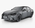 Lexus GS 350 2018 3D模型 wire render