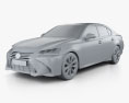 Lexus GS 350 2018 3D-Modell clay render