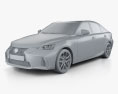 Lexus IS (XE30) 200t F Sport 2020 Modello 3D clay render