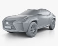 Lexus UX Concept 2017 3d model clay render