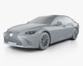 Lexus LS 2020 3d model clay render