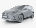 Lexus NX F sport 2020 3D-Modell clay render