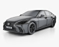 Lexus LS (XF50) F Sport with HQ interior 2022 3d model wire render