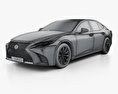 Lexus LS (XF50) with HQ interior 2020 3d model wire render