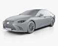 Lexus LS (XF50) mit Innenraum 2020 3D-Modell clay render