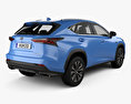 Lexus NX F sport with HQ interior 2020 3d model back view
