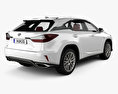 Lexus RX F sport with HQ interior 2019 3d model back view
