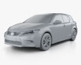 Lexus CT hybrid Prestige 2020 3D-Modell clay render