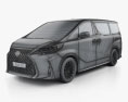 Lexus LM hybride 2022 Modèle 3d wire render
