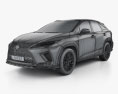 Lexus RX F Sport 2022 3D-Modell wire render