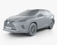 Lexus RX F Sport 2022 3D модель clay render