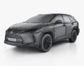 Lexus RX L гибрид 2022 3D модель wire render
