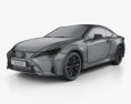 Lexus RC ハイブリッ F-sport 2022 3Dモデル wire render