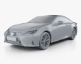 Lexus RC гібрид F-sport 2022 3D модель clay render