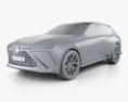 Lexus LF-1 Limitless з детальним інтер'єром 2018 3D модель clay render