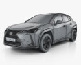 Lexus UX 인테리어 가 있는 2022 3D 모델  wire render