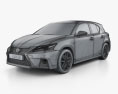 Lexus CT F-sport 2020 3d model wire render