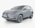 Lexus NX US-spec гибрид 2023 3D модель clay render