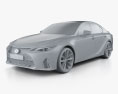 Lexus IS F Sport 2022 Modello 3D clay render