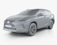 Lexus RX ハイブリッ Executive 2022 3Dモデル clay render