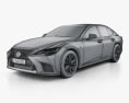 Lexus LS F-Sport 2023 3d model wire render