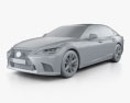 Lexus LS F-Sport 2023 3D-Modell clay render
