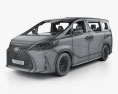 Lexus LM hybrid with HQ interior 2022 3d model wire render