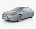 Lexus ES гібрид 2024 3D модель clay render