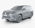 Lexus LX Sport Package US-spec 2021 3d model clay render