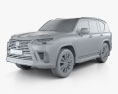 Lexus LX 600 2024 3d model clay render