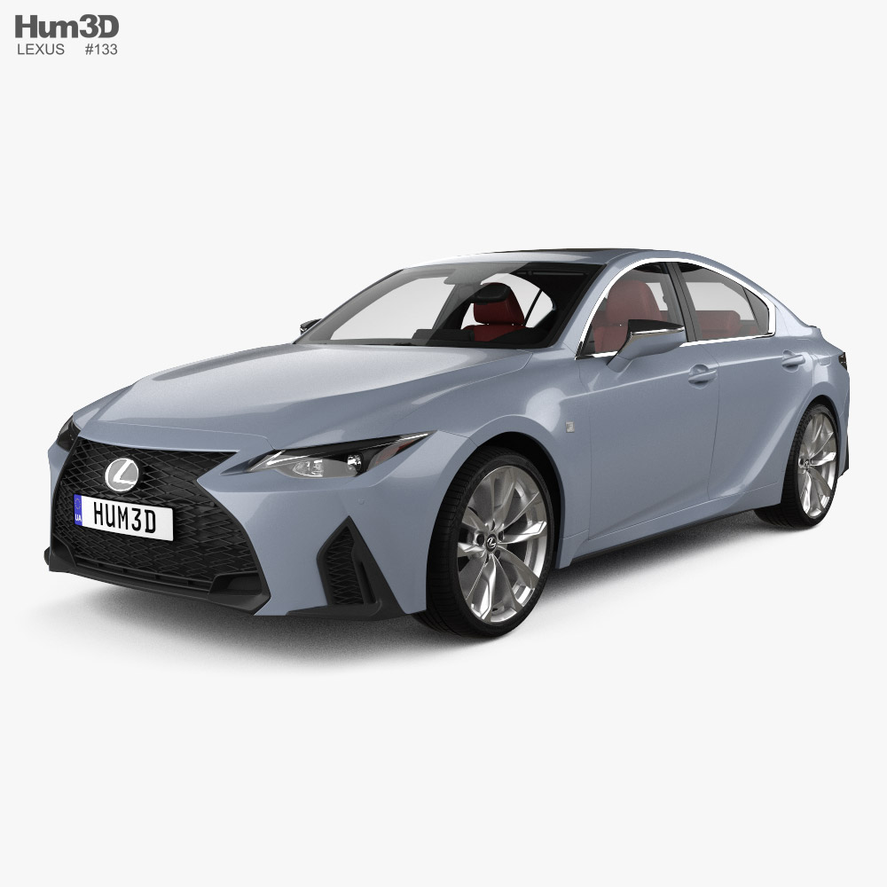 Lexus IS F-Sport з детальним інтер'єром 2021 3D модель